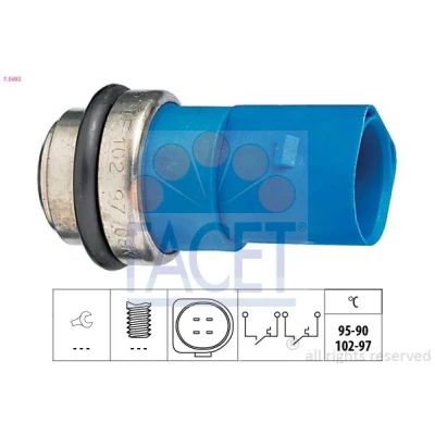 Imagen de FACET 7.5692 Interruptor de temperatura, ventilador del radiador Made in Italy OE Equivalent AUDI: A4 B5 Berlina, Avant, A6 C5 Berlina