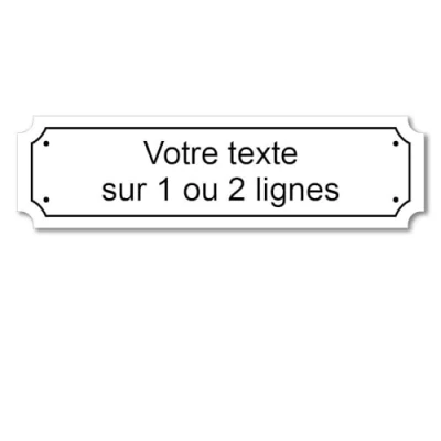 Imagen de Mygoodprice Placa grabada personalizada 1 o 2 líneas 14,5 x 4 cm autoadhesiva blanca escritura negra