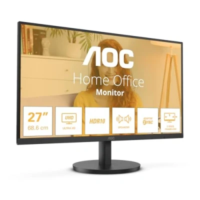 Imagen de AOC U27B3A Monitor UHD de 27 Pulgadas, Altavoces, HDR10 (3840x2160, 60 Hercios, HDMI 2.0, IPS, DisplayPort 1.4) Negro