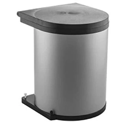 Imagen de wesco 010 212 11 Cubos de instalación redonda, 13l, plata/negro