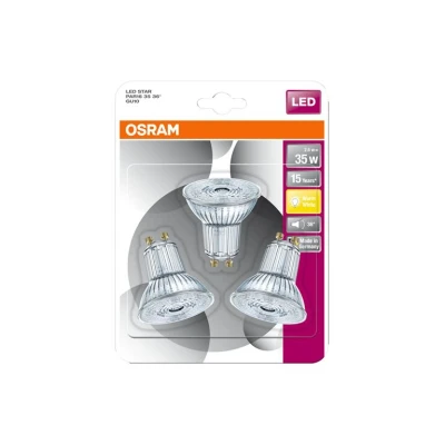 Imagen de Osram Led star par16 3,3w/827 230v gu10 blister van 3 lampen 4052899388192