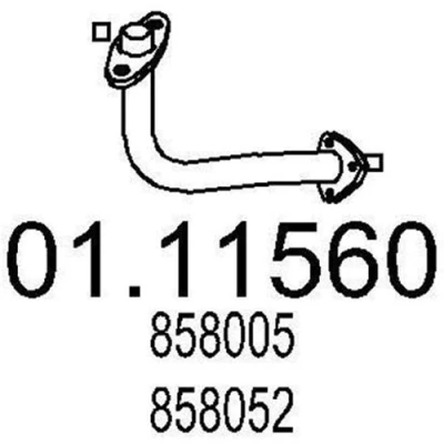 Imagen de MTS 01.11560 Tubo de escape 560 delante para silenciador intermedio OPEL: Astra F Berlina