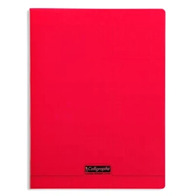 Imagen de Clairefontaine 24 x 32 cm Seyes Rayado grapas Bound Notebook con hojas, color rojo