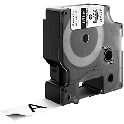 Imagen de Dymo S0718120 Cinta para etiquetar Rhino (19 mm x 3,5 m, nailon), color negro y blanco