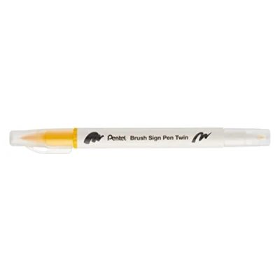 Imagen de Pentel Rotulador de punta doble color amarillo Pack 10