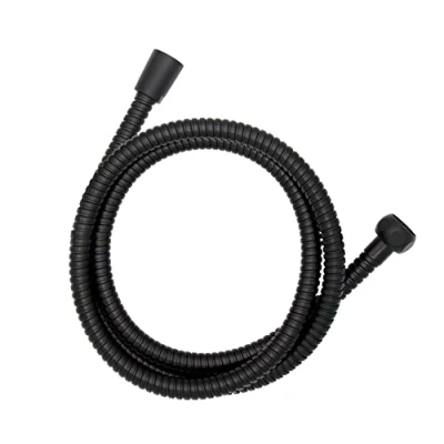 Imagen de WENKO Flexo de ducha acero inoxidable 150 cm, manguera revestida inoxidable, conexión estándar 1/2&quot;, práctica protección antitorsión, apta para agua potable, negro
