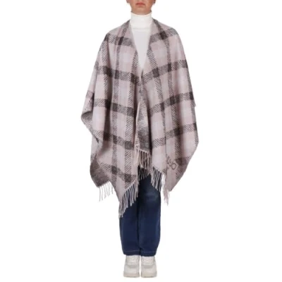 Imagen de Poncho donna Liu Jo jacquard a scacchi rosa/ nero E24LJ35 2F3071 T0300 TAGLIA UNICA