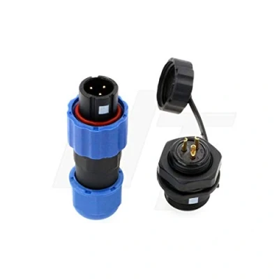 Imagen de HangTon SD13 3 Pin Plug Panel Socket Aviación Circular Impermeable IP68 Conector Plástico Macho Hembra 5A 250V para Sistema de Alimentación al Aire Libre
