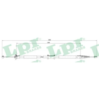 Imagen de LPR C0198B Cable de Freno Mano 1588/1388 Discos FIAT: Punto II Hatchback