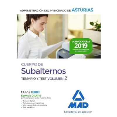 Imagen de Cuerpo de Subalternos la Administración del Principado Asturias. Temario y test volumen 2