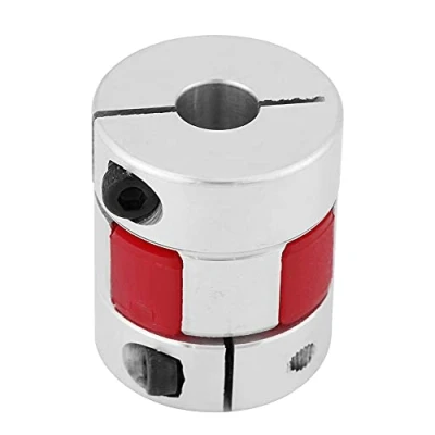 Imagen de Walfront Acoplador Elástico en Forma de Ciruela 8 mm a 12 mm, Eje Acoplamiento Aleación Aluminio, Conexión para Motor Paso (8 mm)