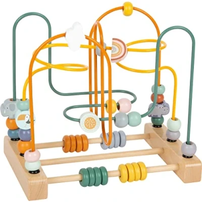 Imagen de Small Foot 11956 Safari Wooden Motor Skills Toy for Children with 3 Metal Bows from 12 Months Tiere Toys, Multicolor,