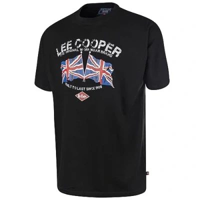 Imagen de Lee Cooper Workwear Camiseta de trabajo estampada para hombre manga corta con cuello redondo, Negro, XXL