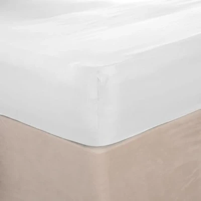 Imagen de Brentfords Sábana bajera ajustable, no necesita planchado, microfibra supersuave y de fácil cuidado, color blanco, tamaño superking
