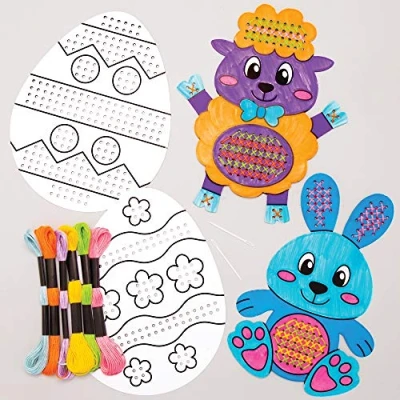 Imagen de Baker Ross Punto de Cruz Pascua para Colorear Paquete 5, Niños (AT505)