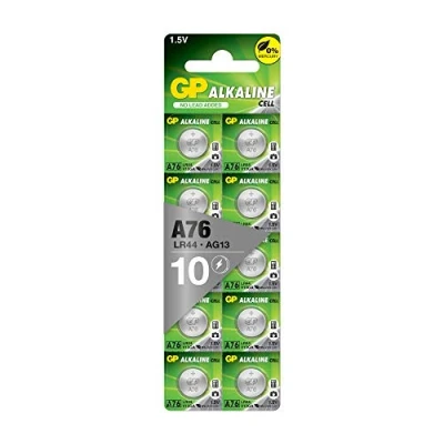 Imagen de GB A76F 2C10 Pilas de botón LR44, la marca GP, multipack ahorro con 10 unidades, 1,5 V, sin mercurio
