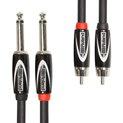 Imagen de Cable doble de interconexión la serie Black Roland — 1/4 pulgada a RCA, 3 m longitud RCC 10 2R28