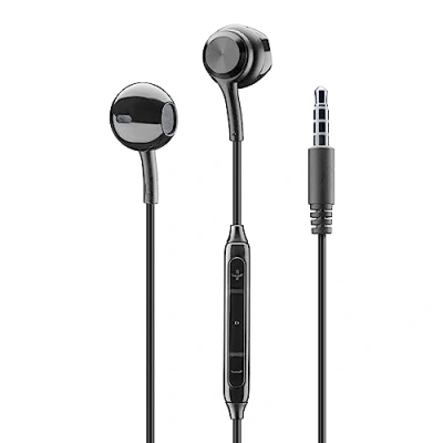 Imagen de Auriculares de botón Music Sound Remote, Micrófono integrado, Conexión audiojack 3.5mm, Negro