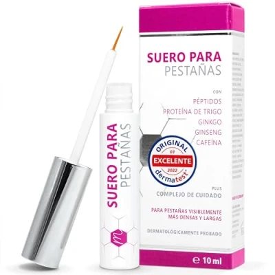 Imagen de Serum pestañas crecimiento sin hormonas 10ml con ácido hialurónico, colágeno, aloe vera y proteína de trigo Suero para el cuidado las ingredientes naturales.
