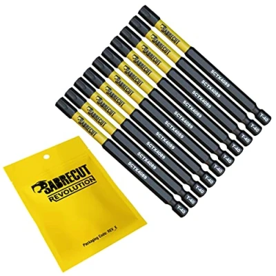 Imagen de 10 x SabreCut SCTX4089_10 89 mm T40 TX40 Juego de puntas destornillador impacto magnético Torx Heavy Duty Compatible con Dewalt Milwaukee Bosch Makita y más