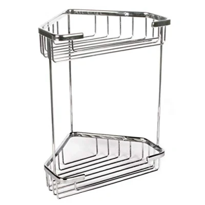 Imagen de Tatay cestillo rinconero Krom, Dos Alturas, estantes con Abertura Frontal, diseño Funcional y práctico, Fabricado en latón Cromado Acero INOX.