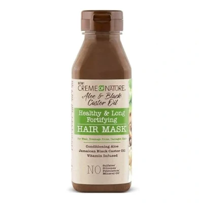 Imagen de Creme of Nature Aloe &amp; Black Castor Fortifying Mascarilla 355 ml, Multicolor, No Aplica