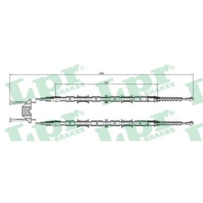 Imagen de LPR C0655B Cable de Freno Mano 1587/1402x2 Discos OPEL: Astra G Coupé, Berlina, CC