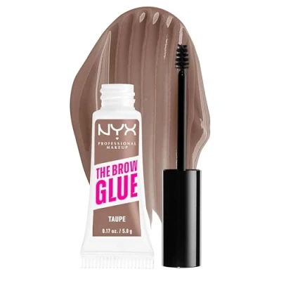Imagen de NYX Professional Makeup, Gel Fijador de Cejas con color The Brow Glue, Fijación extrema, Larga duración, Taupe