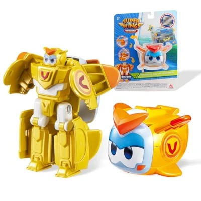 Imagen de Super Wings Transformations Supercharged Golden Boy Pet, Figura de Juego para niños Aprox. 6 cm Altura, avión y Robot Juguete 3 años o más, niñas