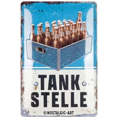 Imagen de Nostalgic Art Retro Blechschild Gasolinera Idea De Regalo para los Amantes la Cerveza, Metal, Diseño Vintage con Frase, 20 x 30 cm