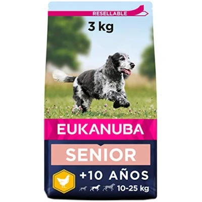 Imagen de Eukanuba Alimento seco para perros viejos de razas medianas con pollo 3 kg