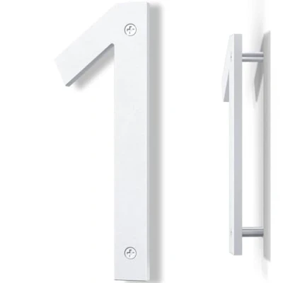 Imagen de Yafimea numeros para casa exterior moderno blanco, altura 20 cm, plástico ABS macizo, efecto 3D flotante (1)