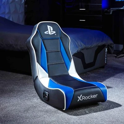 Imagen de X Rocker Geist Silla para Juegos Playstation, Madera, Blanco y Azul, One Size