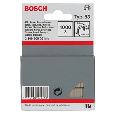Imagen de Bosch Professional 2 609 200 291 Grapa de alambre fino tipo 53 11,4 x 0,74 4 mm (pack 1000)