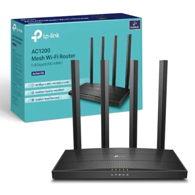 Imagen de Router WiFi TP Link Archer C6, 1200 Mbps, Doble Banda, MU MIMO, Beamforming, Gigabit, WPS, WPA3