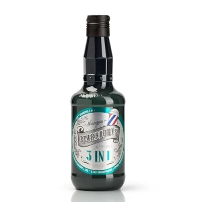 Imagen de Beardburys 3 en 1, Champú, Acondicionador y Gel, Cuidado del Cabello para Hombres, Nutre, Limpia Peina, sin Parabenos 330 ml