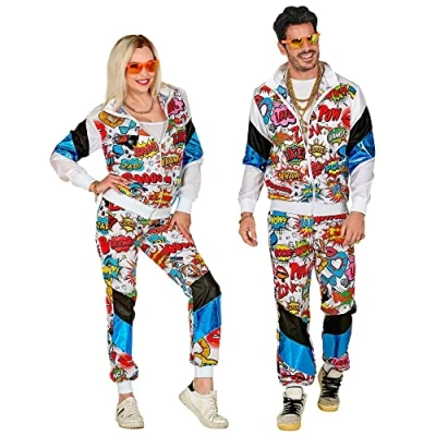 Imagen de WIDMANN MILANO PARTY FASHION disfraz chandal pop art, comic, traje años 80, jogging suit, mal gusto
