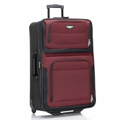 Imagen de Travel Select Amsterdam Equipaje Vertical Extensible con Ruedas, Burgundy, Checked Large 29 Inch, Ruedas