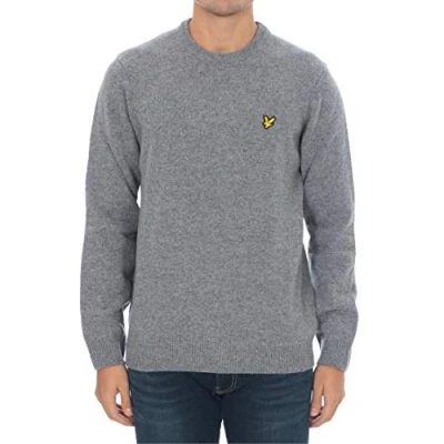 Imagen de Lyle &amp; Scott Crew Neck Lambswool Blend Jumper Jersey, Gris (Mid Grey Marl), XS para Hombre