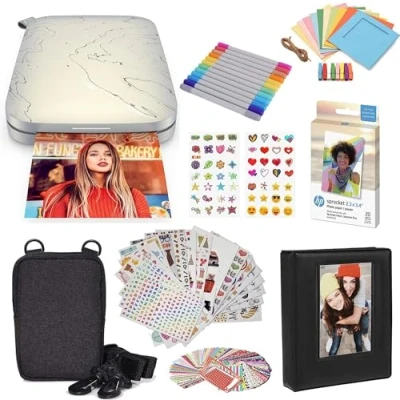 Imagen de HP Sprocket Select Impresora fotográfica instantánea portátil de 2,3 x 3,4 Pulgadas (Blanco) Paquete Inicio