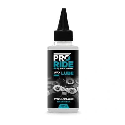 Imagen de PRORIDE Wax Lube Lubricante cadena bicicleta en cera PTFE &amp; Ceramic Tecnology 150 ml, Blanco