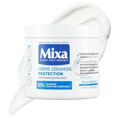Imagen de Mixa Expert Piel Sensible Crema Ceramida Protection Antisequedad severa muy seca y fragilizada Cara, cuerpo, manos Hipoalergénico, sin perfume 400 ml