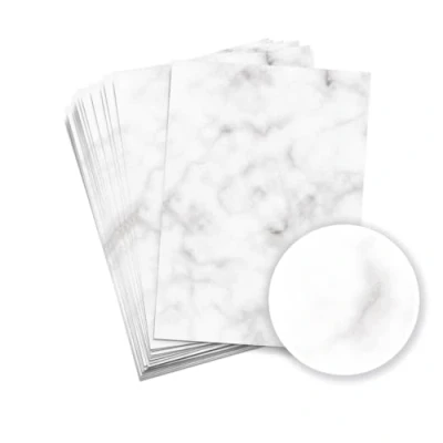 Imagen de Partycards Papel de Escribir 50 Hojas Mármol GrisFormato DIN A4 (21,0 x 29,7 cm)Gramaje 90 g/m² impresión a Doble Cara, Adecuada para Todas Las impresoras