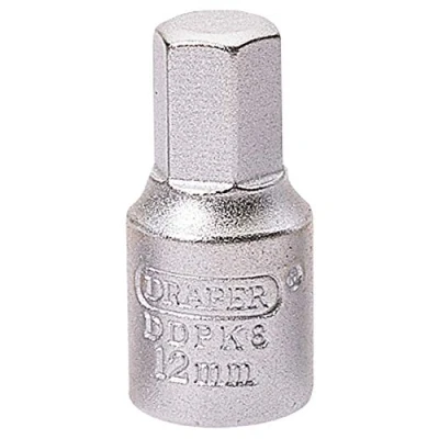 Imagen de Draper 38326 Llave hexagonal de desagüe, unidad cuadrada 3/8 pulgadas, 12 mm, azul