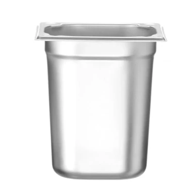 Imagen de HENDI Recipiente GN 1/6,contenedor GN,esquinas reforzadas,resistente a Temperaturas de 40 300C,apto para hornos,congeladores,calientaplatos,baño María,3.4L,176x162x(H) 200mm,acero inoxidable