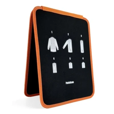 Imagen de Packshi Carpeta de Ropa Almohadillas para Plegar Camisas Tabla Carpetar Adultos 25x31x1,5cm Negro Naranja