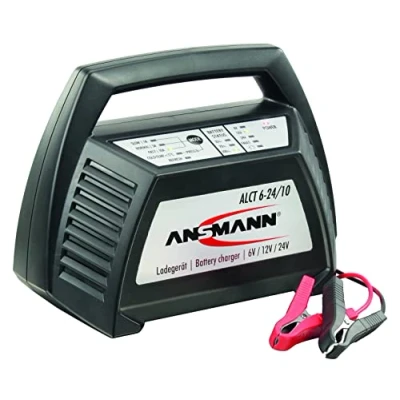 Imagen de Ansmann Cargador de Baterías para vehículos ALCT 6 24/10 Plomo con 6V, 12V y 24V. Corrientes Carga Flexible 1A, 5A o 10A Negro