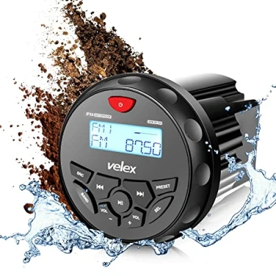 Imagen de Receptor estéreo Bluetooth impermeable con reproductor de MP3 en radio AM/FM y USB para streaming música barcos golf, carros ATV, UTV Spa Hot Tubs (w/o DAB+)