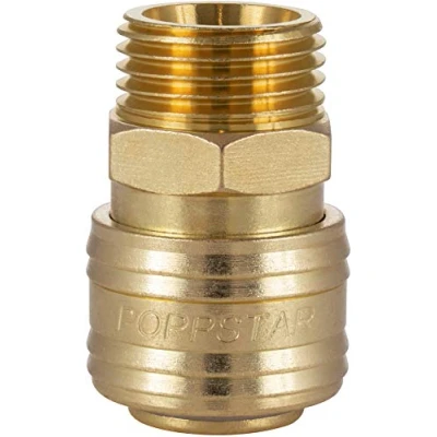 Imagen de Poppstar Conectores rapidos aire comprimido, diámetro nominal 7,2 mm con rosca exterior (macho) de 1/2 pulgada para conexión comprimido