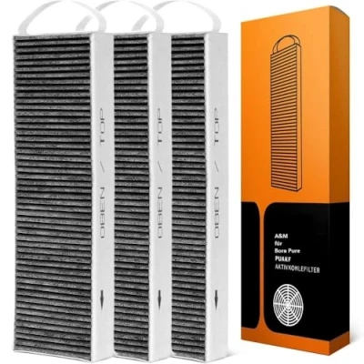 Imagen de Filtro de carbón activo A&amp;M® (3 filtros) para campana extractora Puakf y Bora Pure placa cocina Puru o Puxu con recirculación 3 unidades